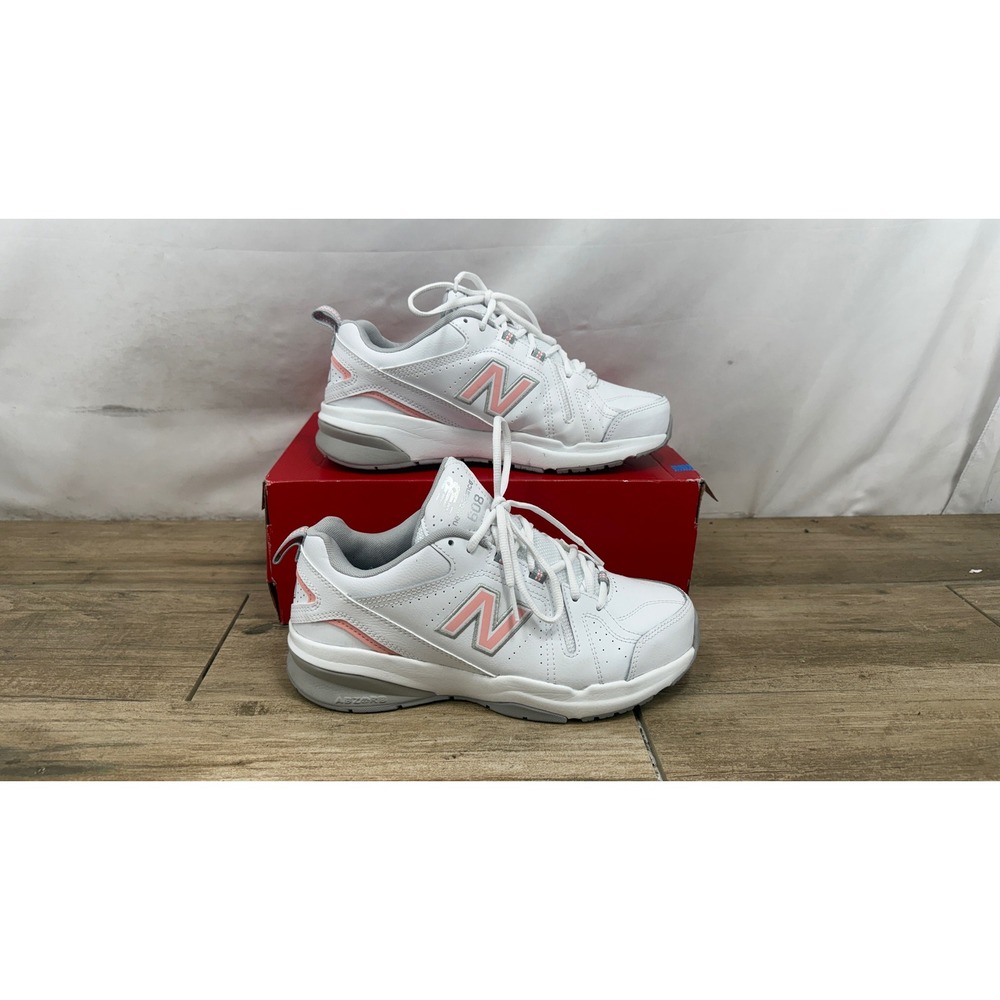New Balance 608v5 Womens 8.5 Wide Training Shoes White Pink WX608WP5